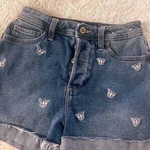 Hollister Denim Shorts with Butterfly Embroidery